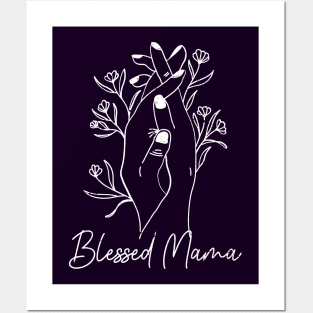 Blessed Mama Distressed Floral  - Celebrate Motherhood in Style Posters and Art